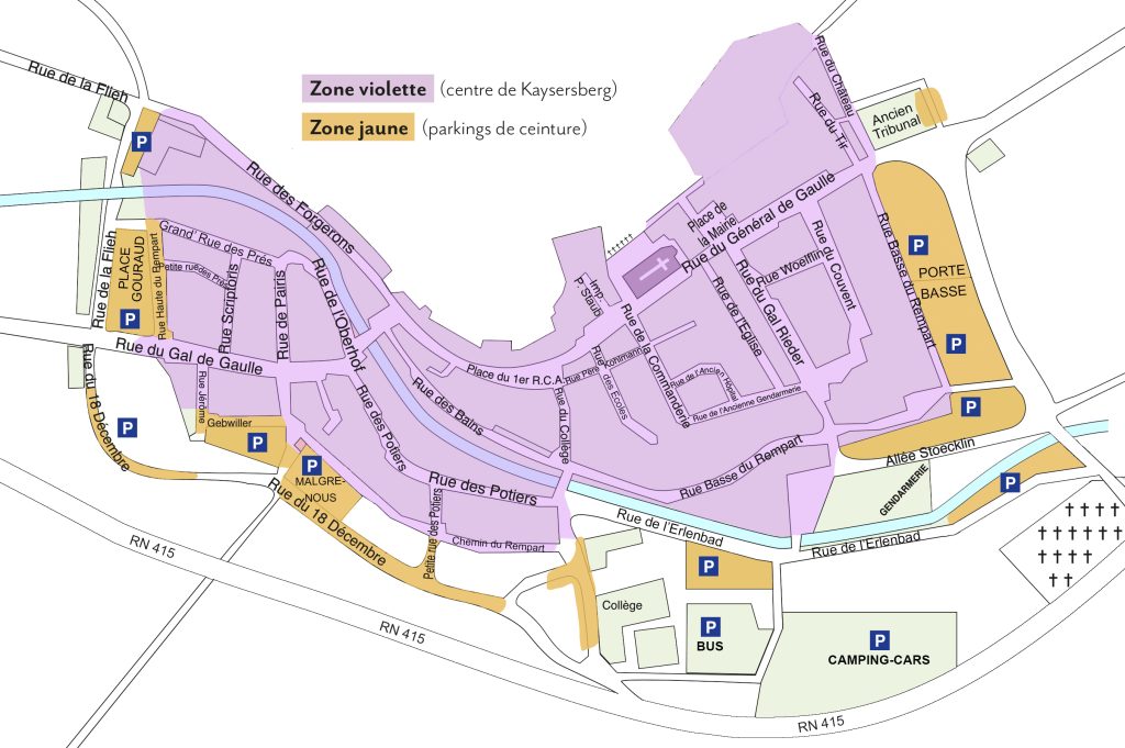 Plan du centre historique de Kaysersberg