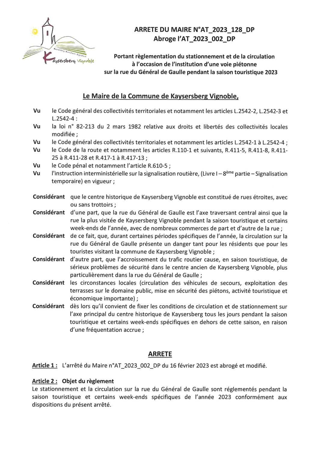 Courrier des lecteurs. Stationnement à Kaysersberg Vignoble: la simplicité  et le bon sens ne sont plus de mise